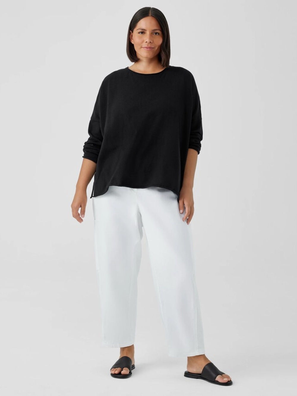 Eileen Fisher Cotton Hemp Stretch Lantern Pant White Size 1X - Picture 3 of 13